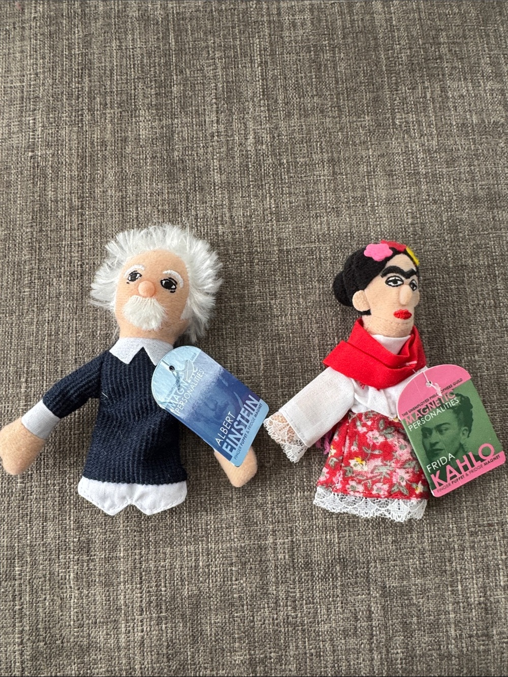 Magnetic Personalities Albert Einstein Frida Kahlo finger puppets magnets